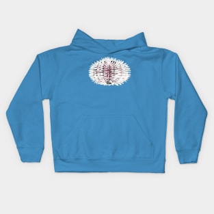 White and red sea urchin animal Kids Hoodie